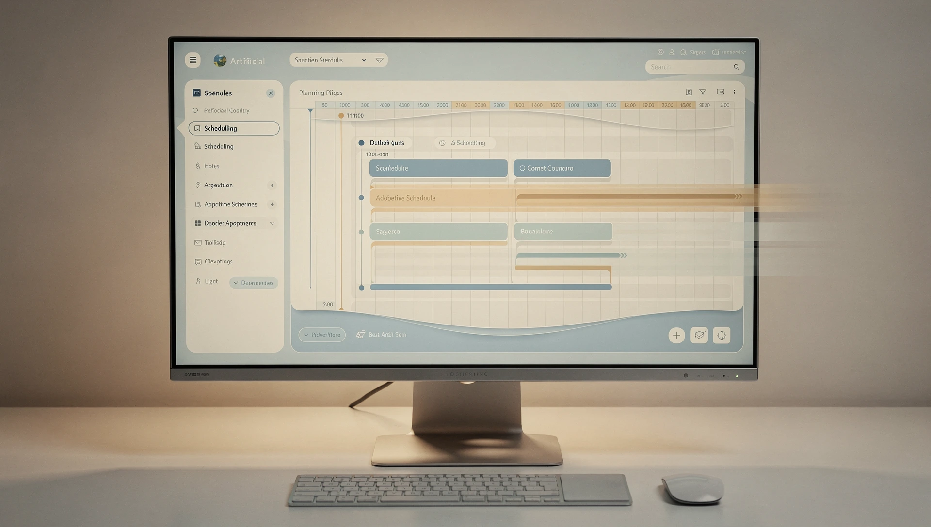 Scienta ERP çizelgeleme ekranı